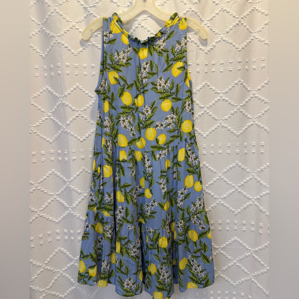 Beach Lunch Lounge lemon drop tiered ruffle dress women small - Picture 4 of 8